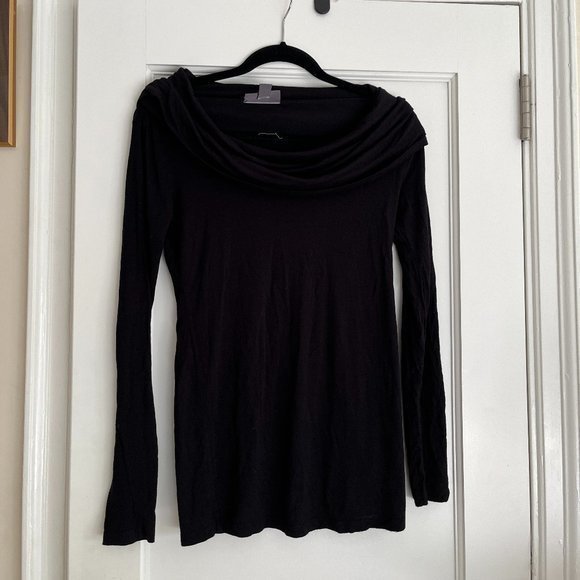 A Pea in the Pod Tops - A Pea on the Pod Black Cowl‎ Neck Top / Blouse (Size Small)
